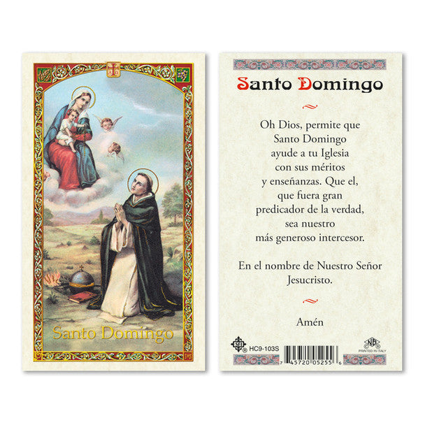 Santo Domingo Guzman Spanish Laminated Prayer Card