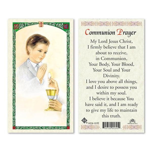 First Communion Boy Laminated Prayer Card
