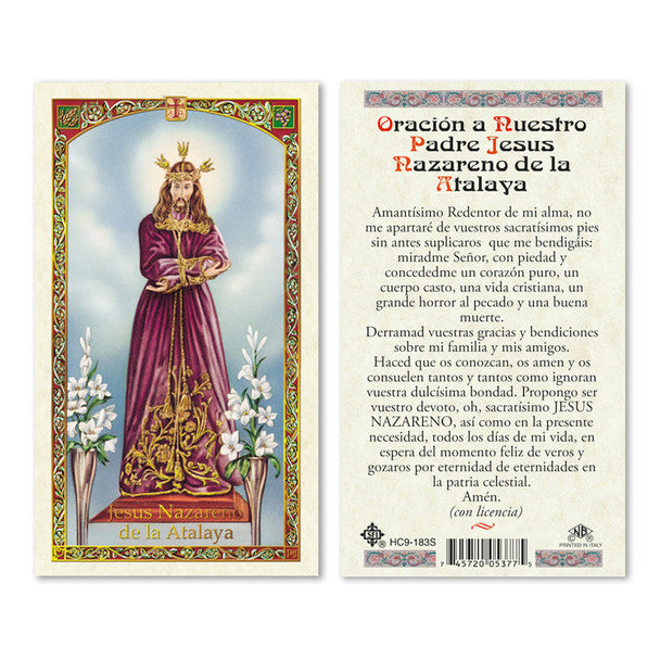 El Padre Nazareno Spanish Laminated Prayer Card