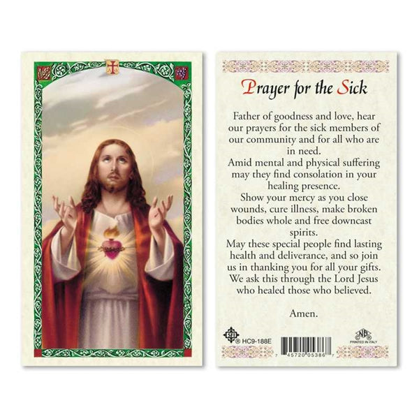 For the Sick Laminated Prayer Card