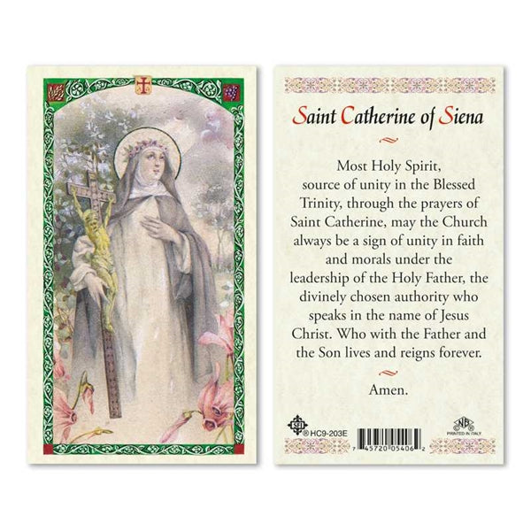 Saint Catherine of Siena Laminated Prayer Card