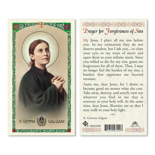 Prayer for Forgiveness of Sin Laminated Prayer Card