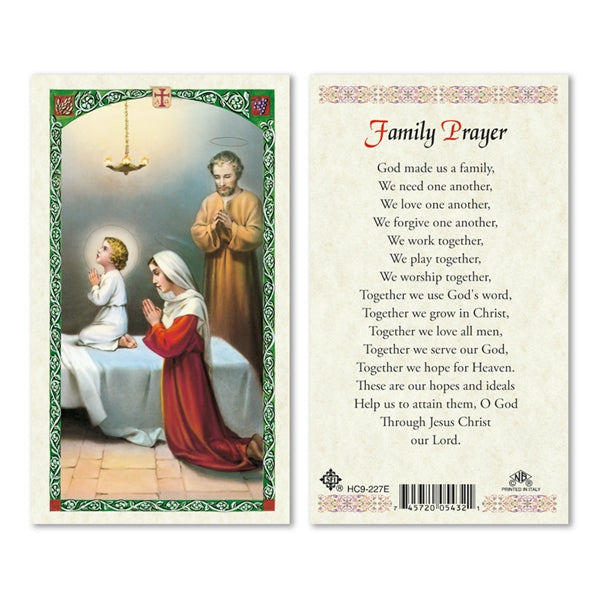 Family Prayer Laminated Prayer Card – Christ Missionary Bookstore