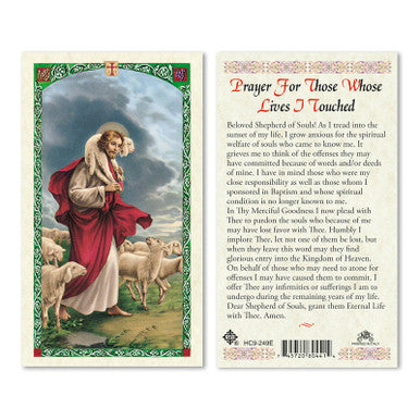 The Good Shepherd / Lives I Touched Laminated Prayer