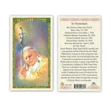 St. John Paul II Laminated Prayer Card