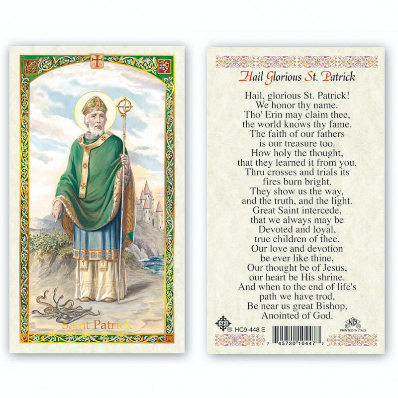 St. Patrick - Hail Glorious Laminated Prayer Card