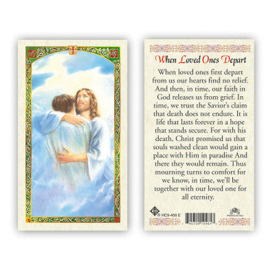 Jesus Welcoming Soul - When Loved One'S Depart Laminated Prayer Card