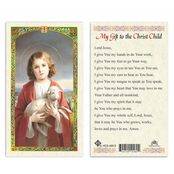 Jesus Child - My Gift To The Christ Child Laminated Prayer Card