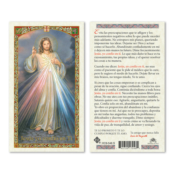 Sacred Heart Of Jesus / Evita Preocupaciones Spanish Laminated Prayer Card