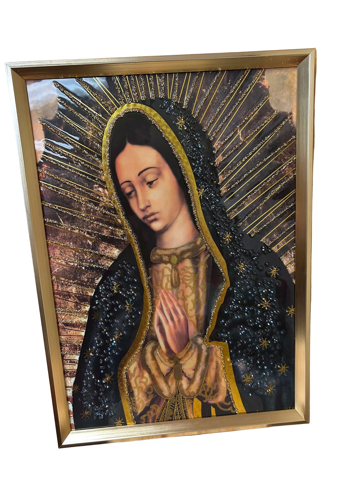Bedazzled Virgen de Guadalupe Wall Art. Wall Frame 18 X 25