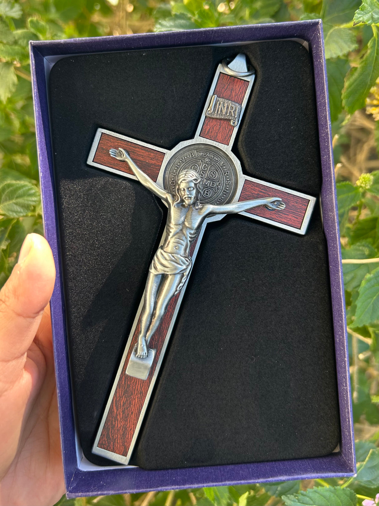 BENEDICT WALL CRUCIFIX 7" C3 w/t Box G-3 CUADROS