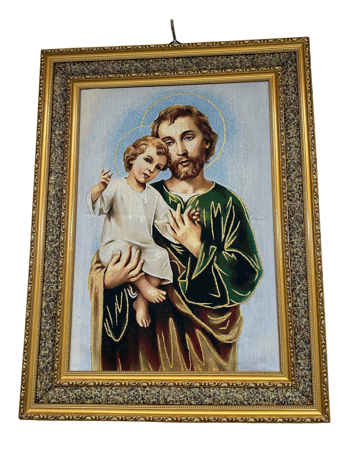 St. Joseph and Child Jesus Framed Tapestry 22X29