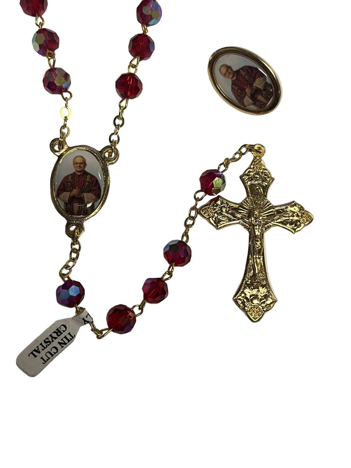 GOLD ROSARY POPE LEO XIV 20"