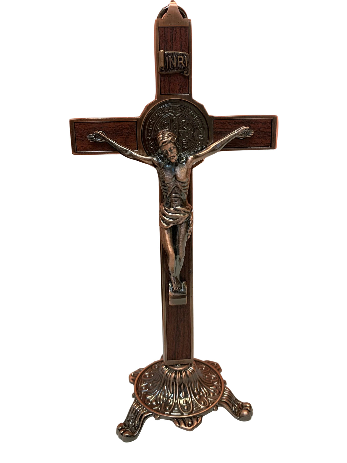 8" Saint Benedict crucifix with wood middle G-4 CUADROS