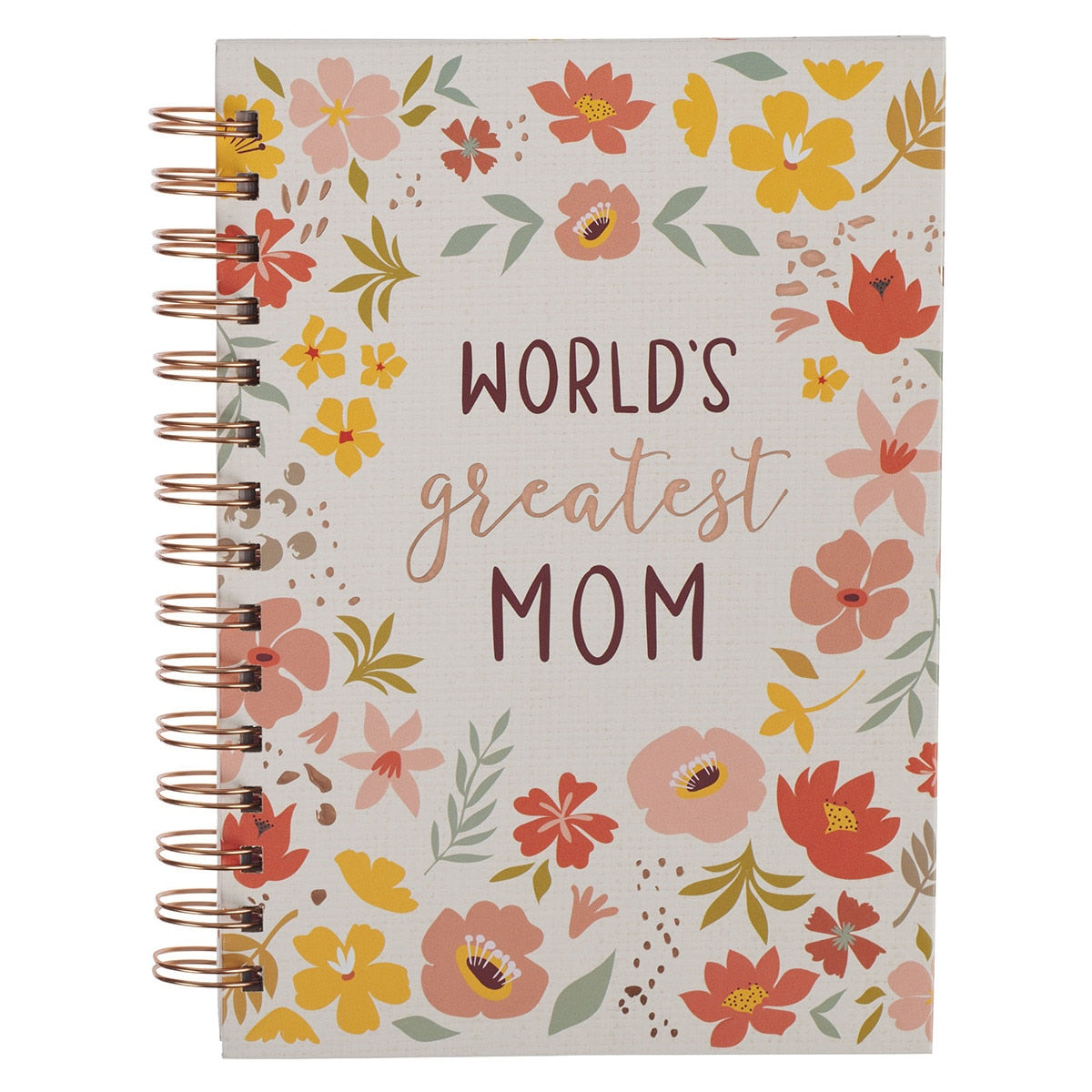World's Greatest Mom Whimsical Floral Wirebound Journal