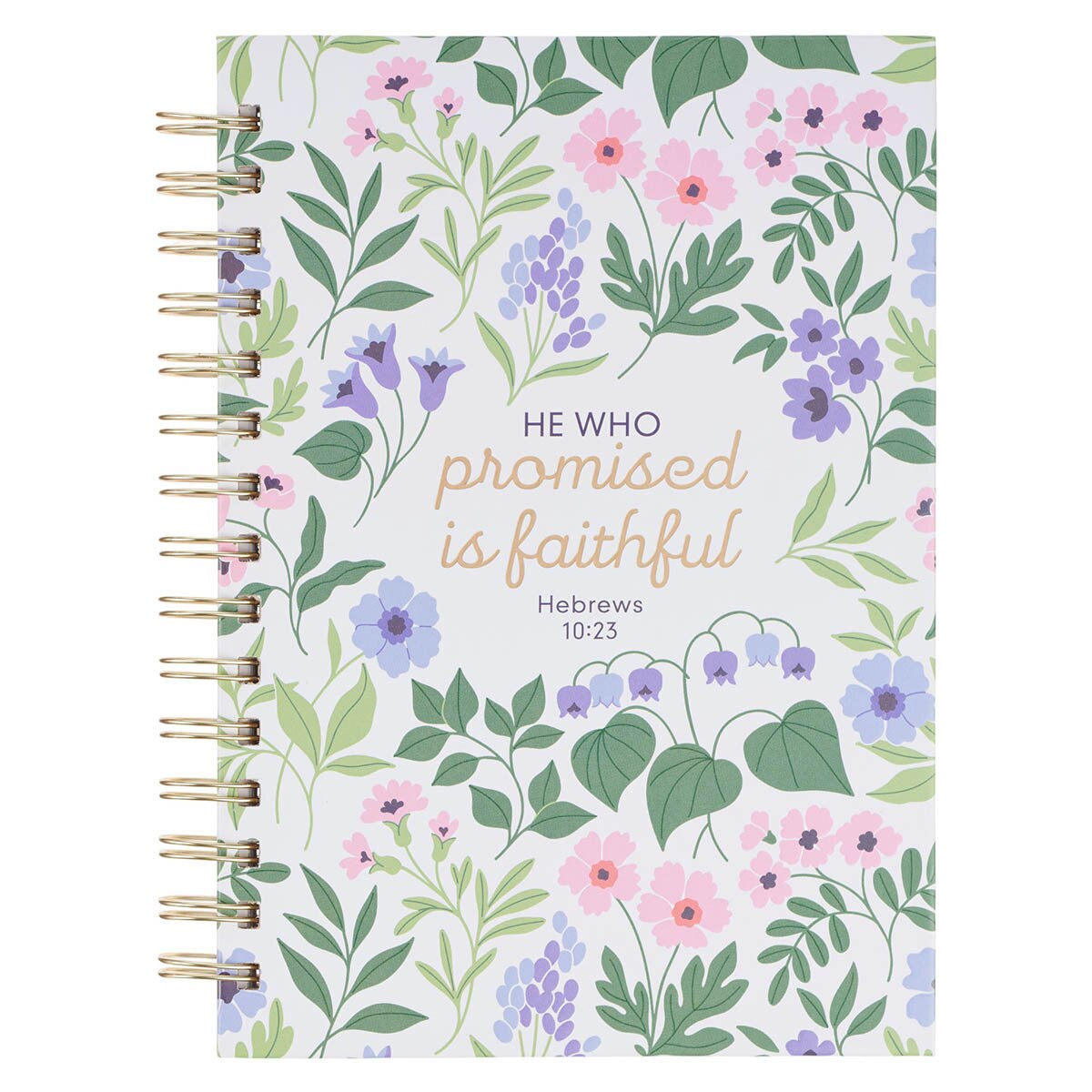 Faithful Promise Lavender Garden Spiral Journal - Heb 10:23