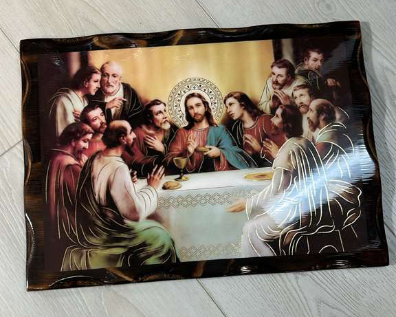 LAST SUPPER GLOSSY FRAME 18 X13