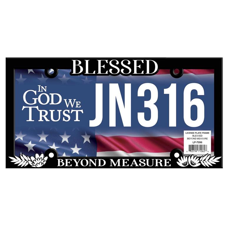 LICENSE PLATE FRAME BLESSED BEYOND