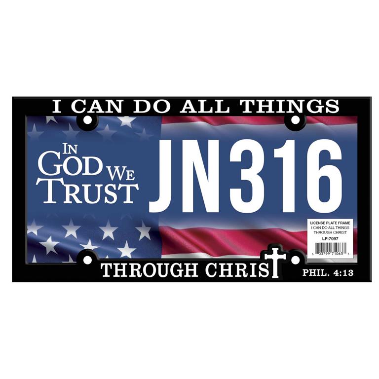 LICENSE PLATE FRAME I CAN DO ALL THINGS