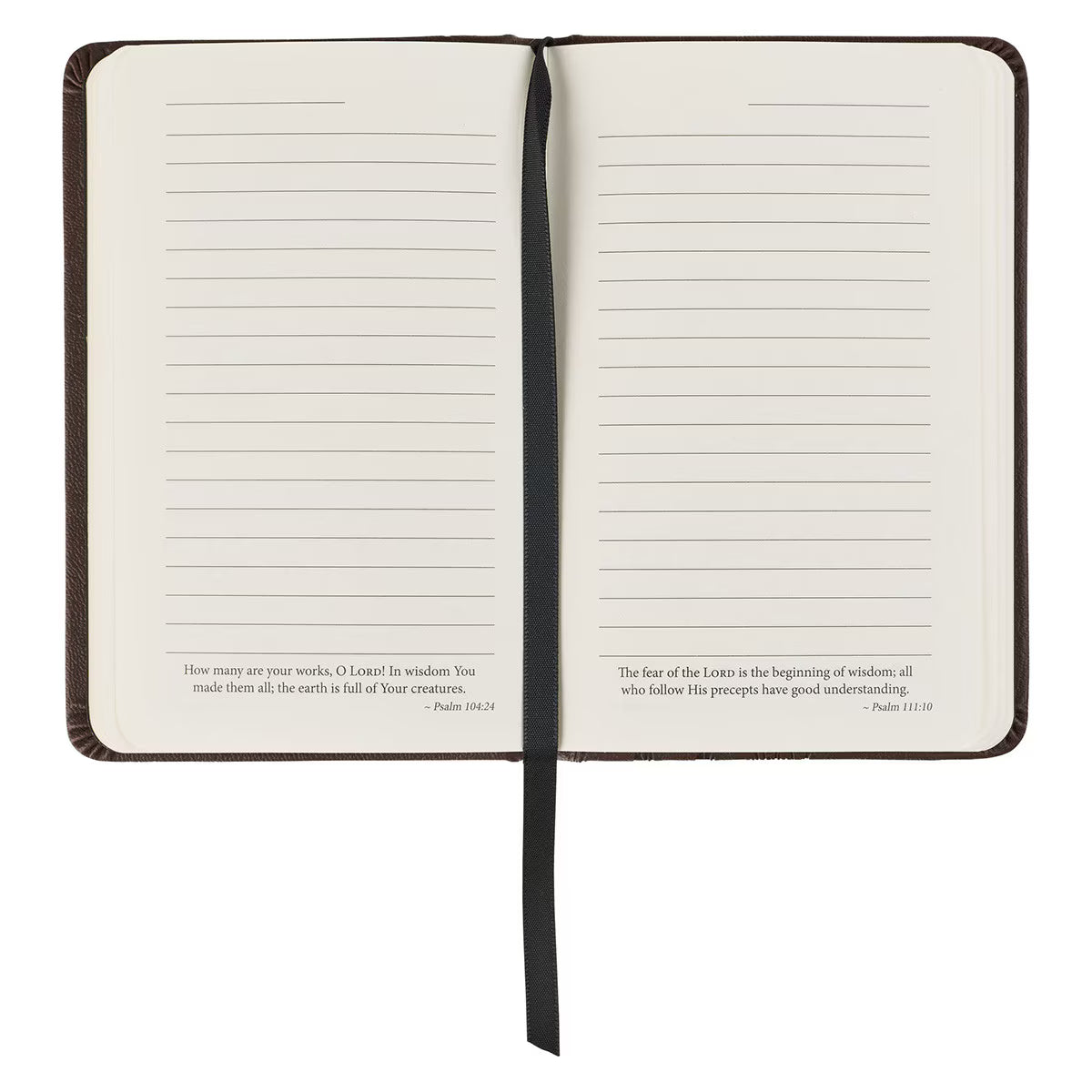 Strength and Defense Lion Walnut-Brown Faux Leather Hardcover Notebook with Elastic Band Closure - Exodus 15:2