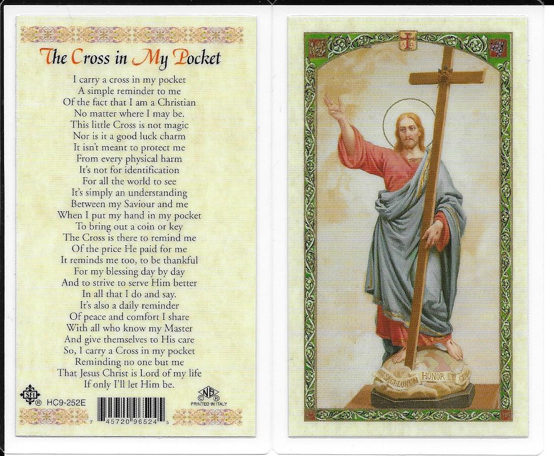 Laminated Prayer Card to The Cross in My Pocket