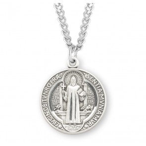 Saint Benedict Round Sterling Silver Medal Availability: In stock