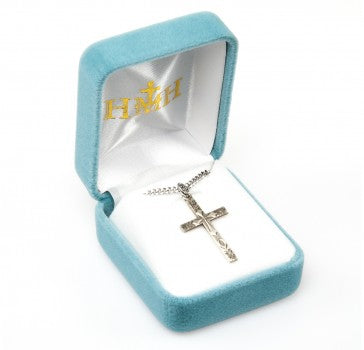 Sterling Silver Flower Tipped Cross