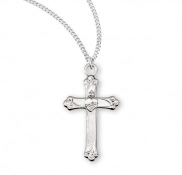 Sacred Heart Sterling Silver Cross