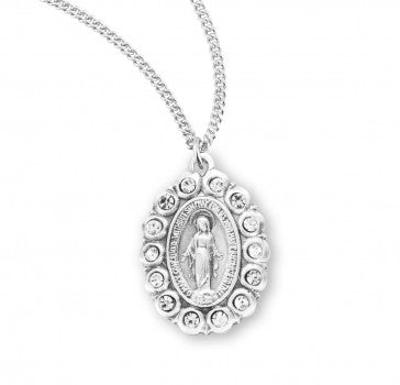 Sterling Silver Oval Miraculous Medal