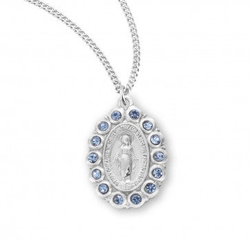 Sterling Silver Oval Miraculous Medal