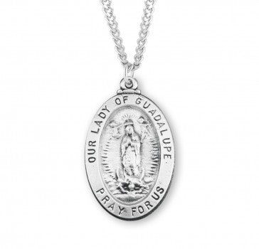 Our Lady of Guadalupe Oval Sterling Silver Medal