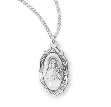Saint Therese of Lisieux Oval Sterling Silver Medal