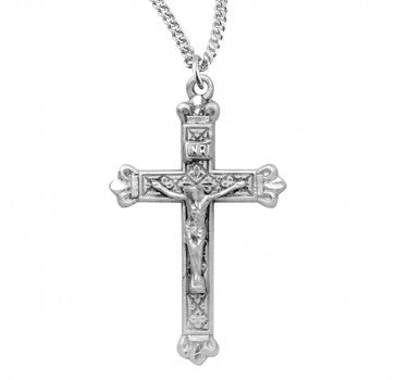 Budded Tip Sterling Silver Crucifix