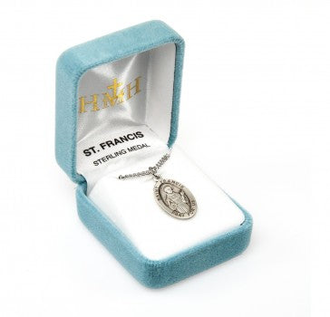 Patron Saint Francis Assisi Oval Sterling Silver Medal – Christ ...