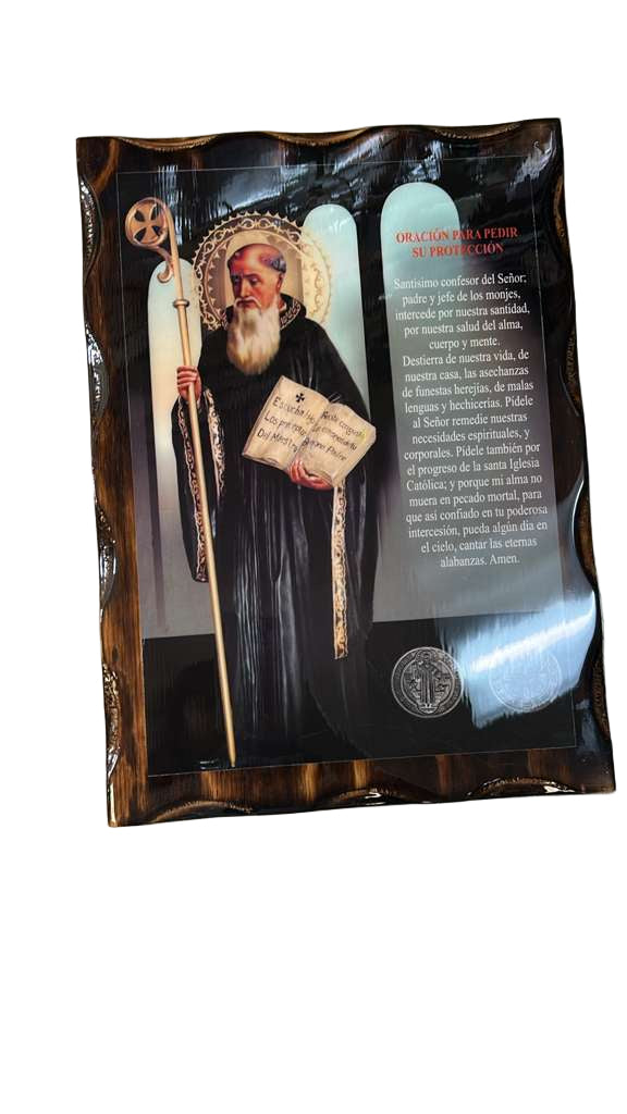 CUADRO DE SAN BENITO CON BRILLO 11X16