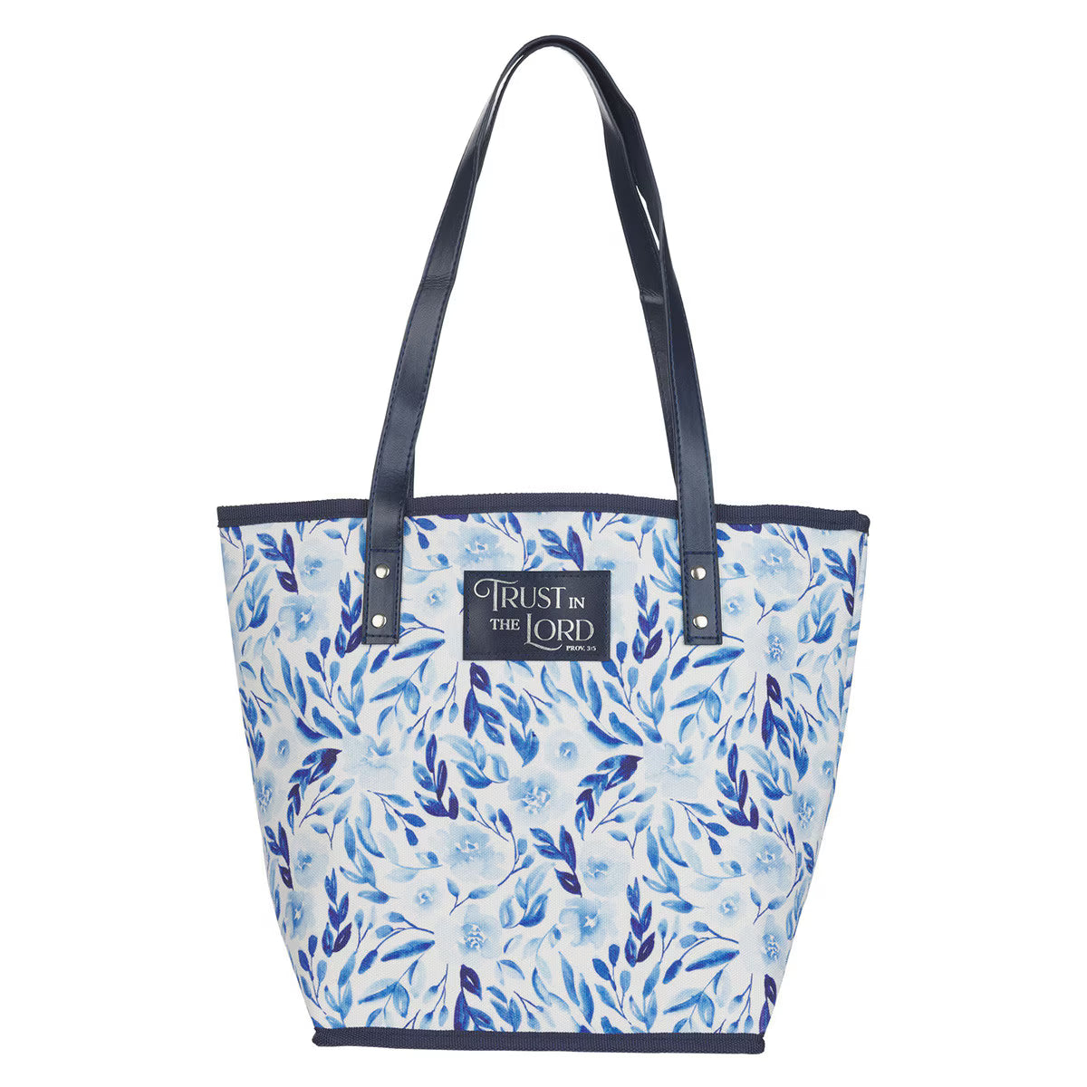 Trust Blue Botany Canvas Tote Bag - Proverbs 3:5