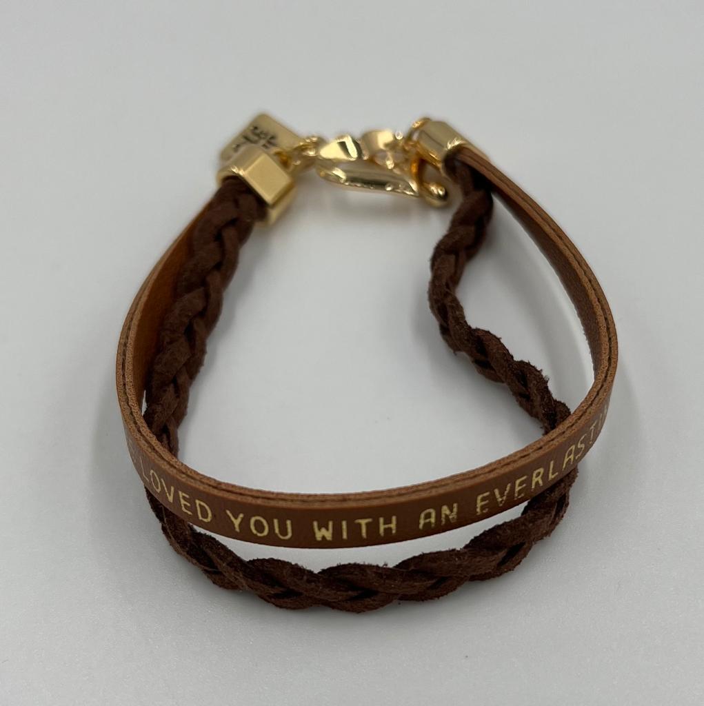 HEART CLAPS BRACELET BROWN