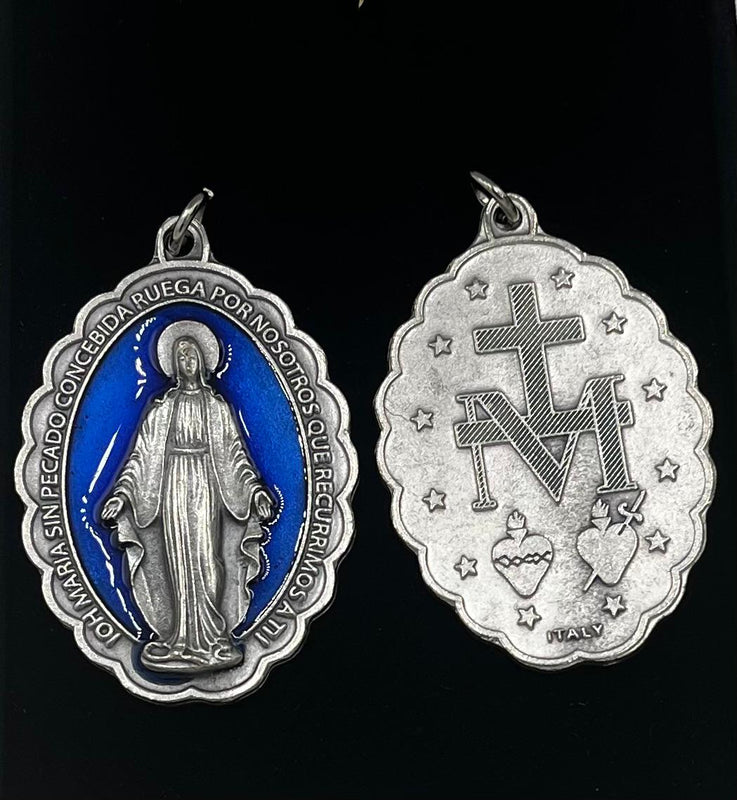 M -MEDAL W/BLUE ENAMEL  SPA 2.25"