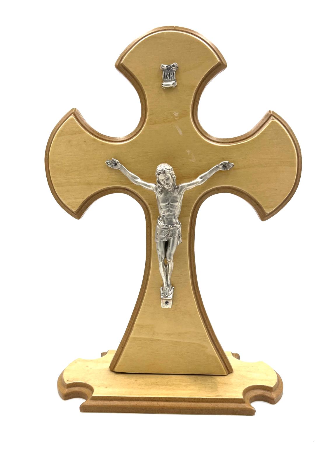 Light Wood Cross with Crucifix 12"x8" C1-C