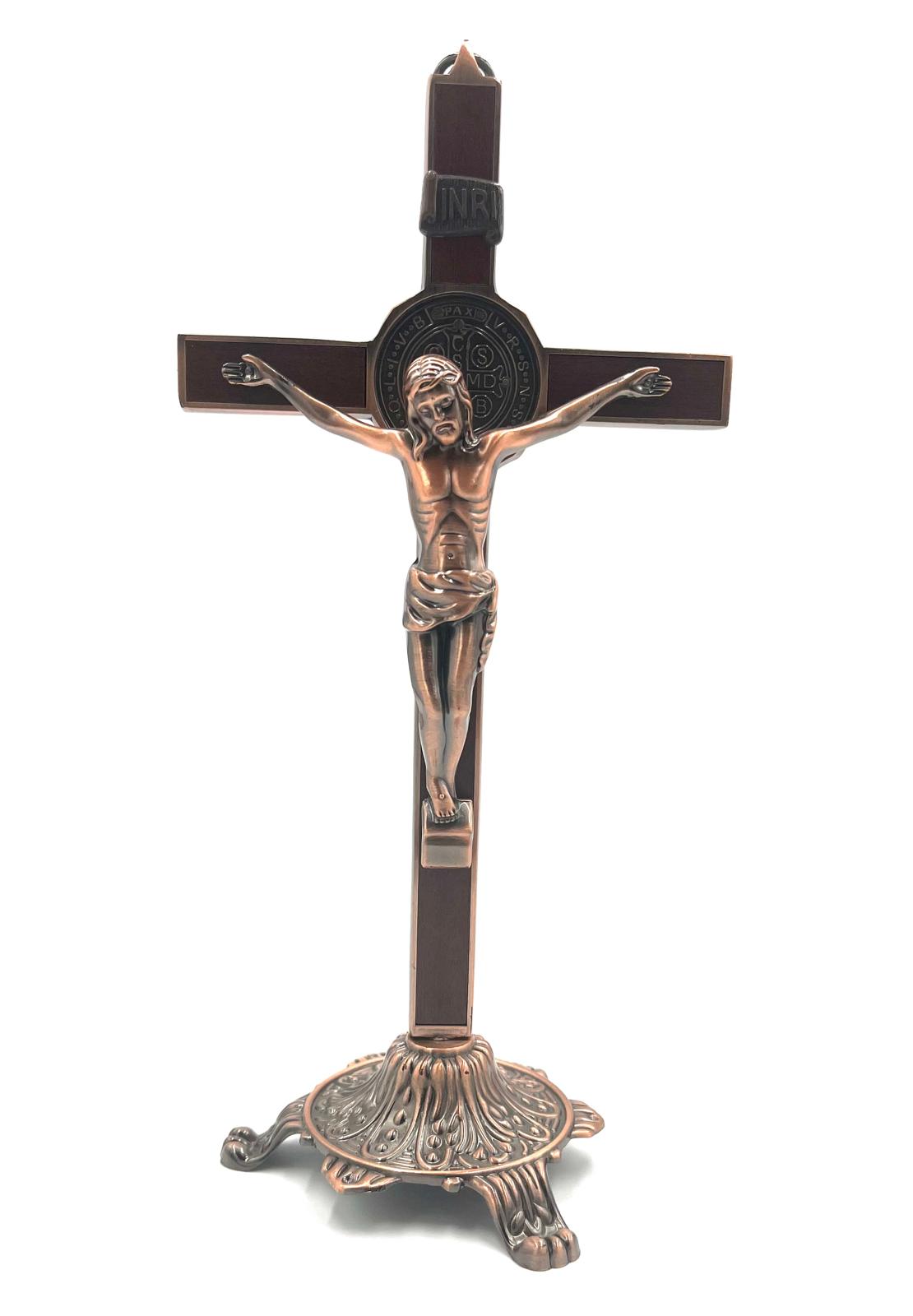11" SAINT BENEDICT CRUCIFIX (REMOVABLE BASE)-C3