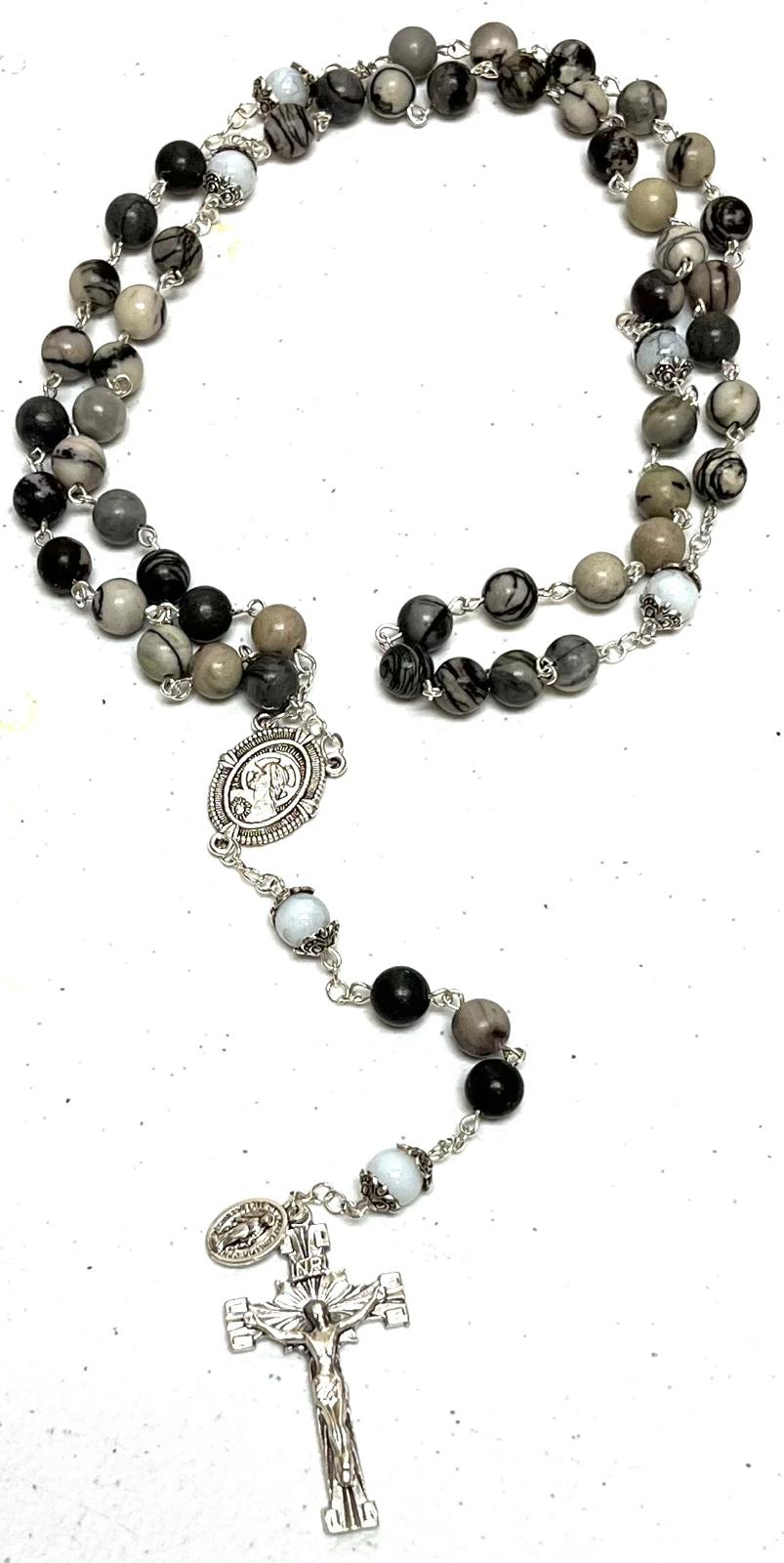 Zebra Jasper Stone Rosary