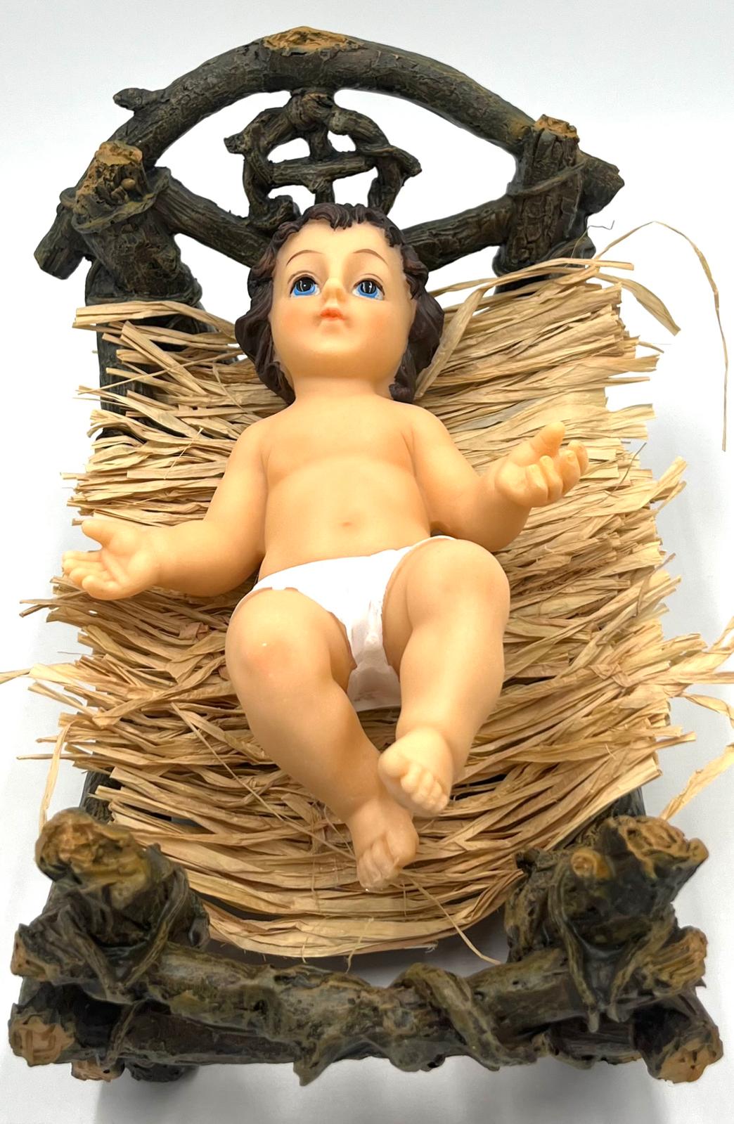 BABY JESUS IN MANGER -10"