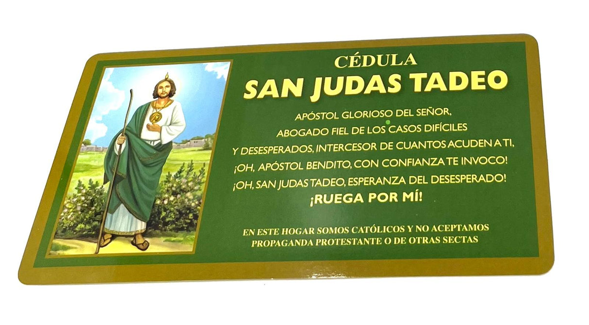 CÉDULA DE SANJUDAS TADEO APOSTOL GLORIOSO