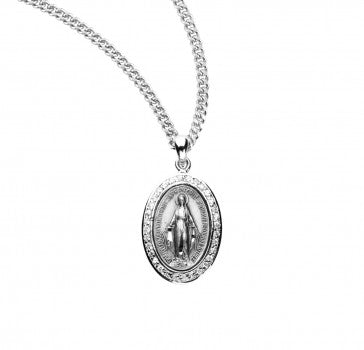 Sterling Silver Cubic Zirconia Miraculous Medal