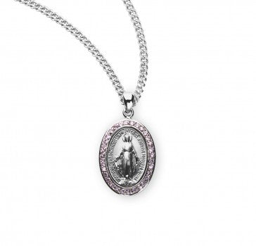 Sterling Silver Cubic Zirconia Miraculous Medal