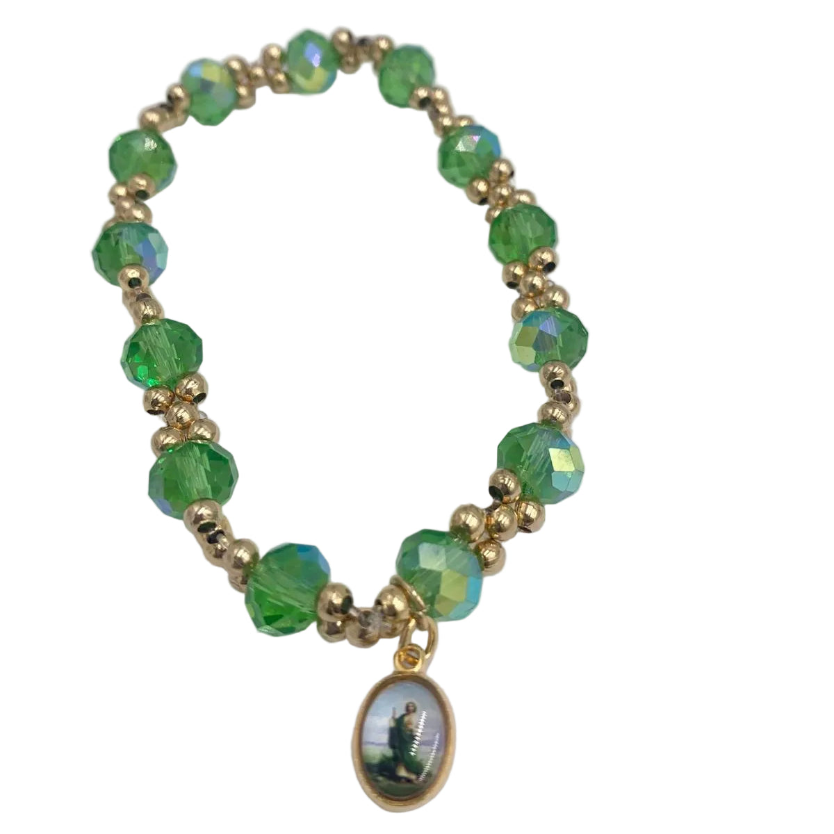 GOLD AND COLORFUL BRACELETS WITH DIFFERENT MEDALS