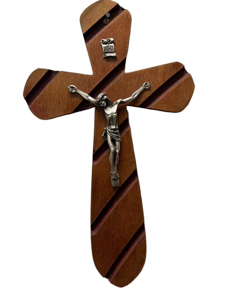 Wood Crucifix w/t Carved Design