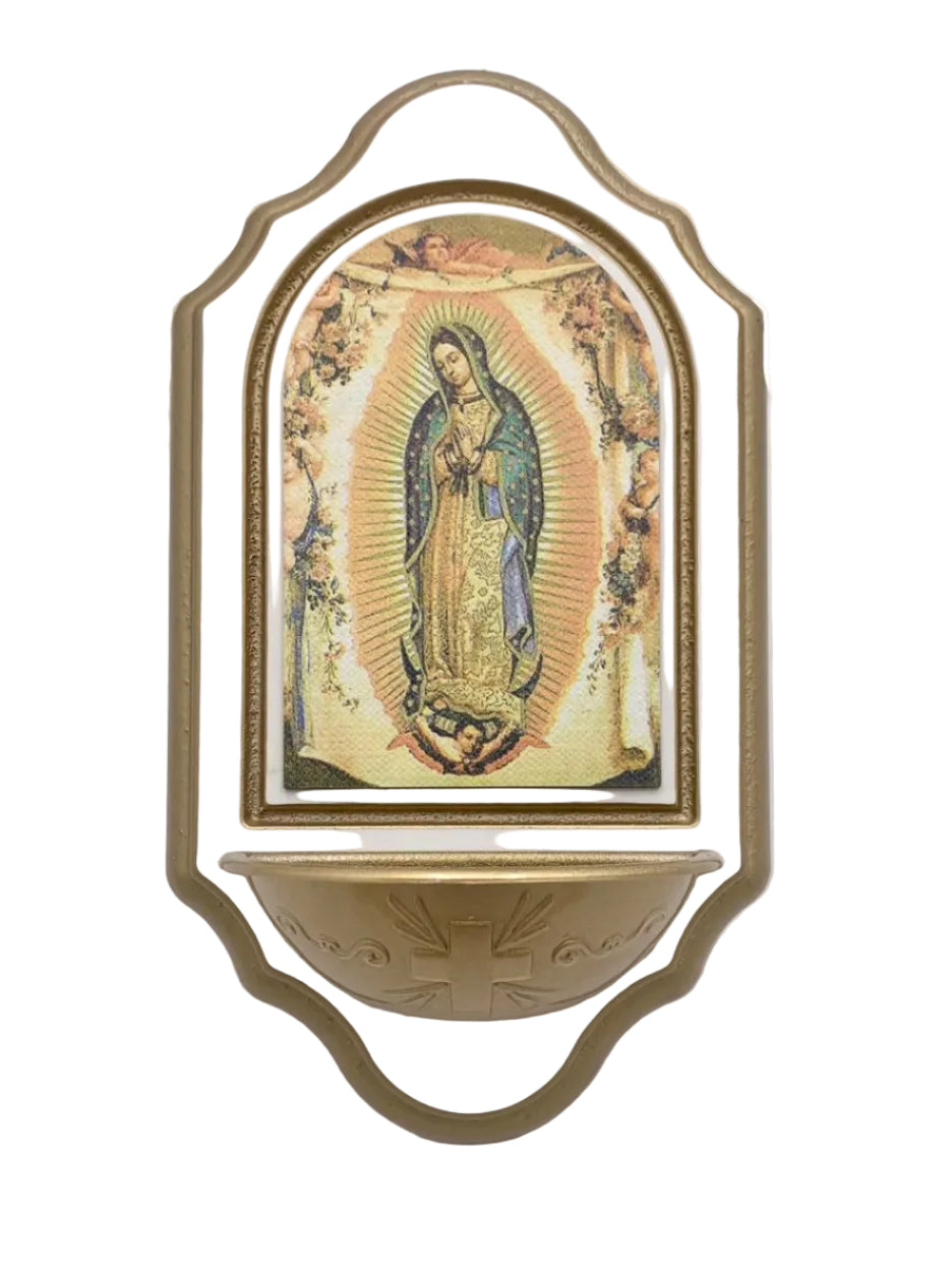6" OUR LADY OF GUADALUPE HOLY WATER FONT