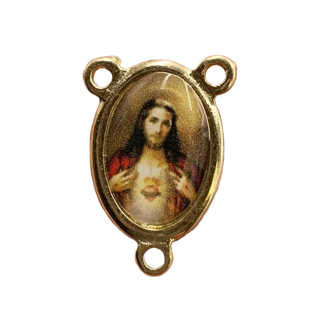 GOLD SACRED HEART ROSARY CENTER PIECE #2