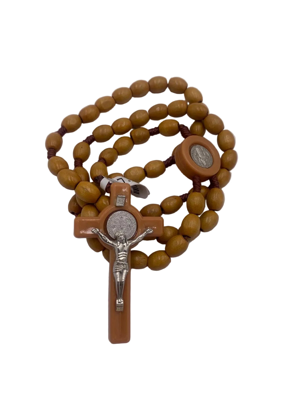 Rosario de madera cruz/plastico